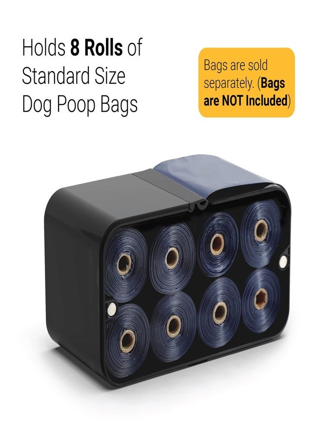 SVD.PET Dog Poop Bag Dispenser, Wall Mount Waste Bag Dispenser, Holds 8 Rolls of Waste Bags, Indoor/Outdoor Wall mount or Place on the Table (Black, Dispenser only) - Image 4