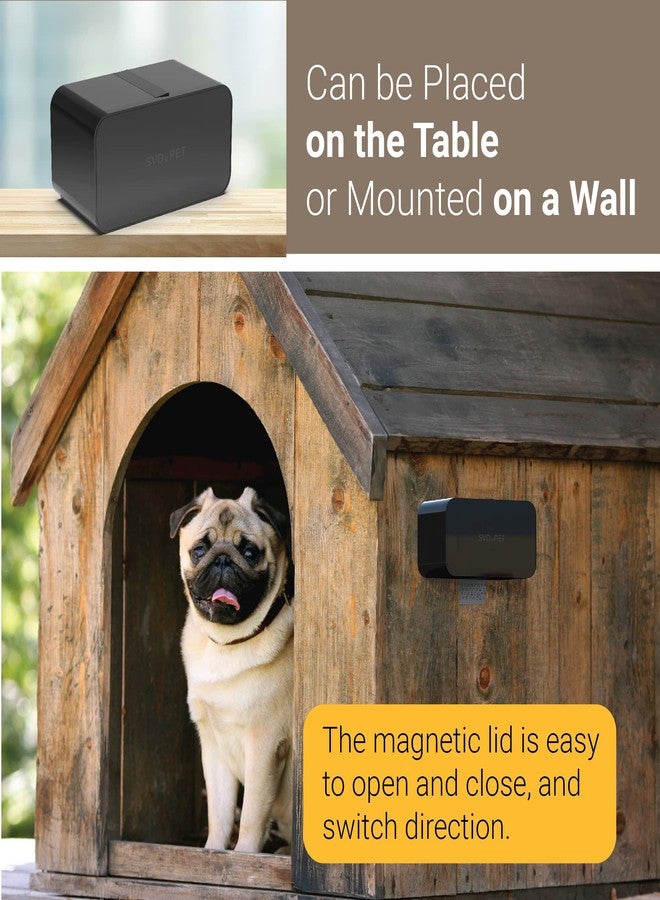 SVD.PET Dog Poop Bag Dispenser, Wall Mount Waste Bag Dispenser, Holds 8 Rolls of Waste Bags, Indoor/Outdoor Wall mount or Place on the Table (Black, Dispenser only) - Image 2