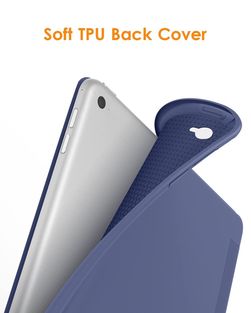 DTTO for iPad Air 2 Case (2014 Released), Ultra Slim Lightweight Smart Case Trifold Stand with Flexible Soft TPU Back Cover for Apple iPad Air 2 (Model A1566/A1567), Navy Blue - Image 3