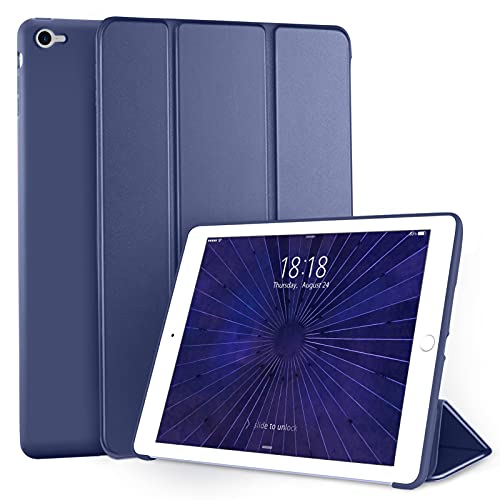 DTTO for iPad Air 2 Case (2014 Released), Ultra Slim Lightweight Smart Case Trifold Stand with Flexible Soft TPU Back Cover for Apple iPad Air 2 (Model A1566/A1567), Navy Blue - Image 1