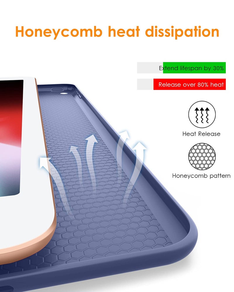 DTTO for iPad Air 2 Case (2014 Released), Ultra Slim Lightweight Smart Case Trifold Stand with Flexible Soft TPU Back Cover for Apple iPad Air 2 (Model A1566/A1567), Navy Blue - Image 5