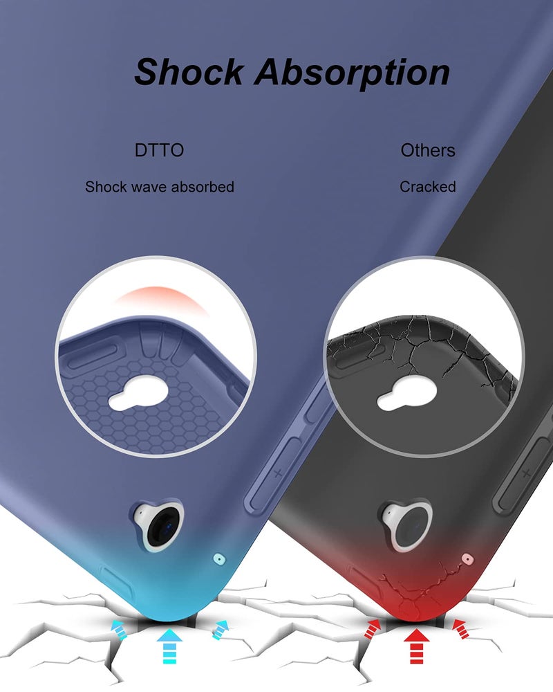 DTTO for iPad Air 2 Case (2014 Released), Ultra Slim Lightweight Smart Case Trifold Stand with Flexible Soft TPU Back Cover for Apple iPad Air 2 (Model A1566/A1567), Navy Blue - Image 4