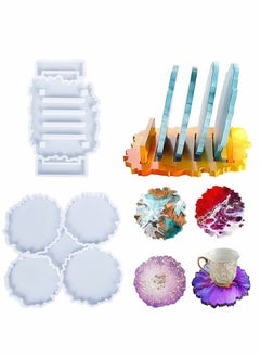 Y&D Coaster Resin Molds Silicone Kit with Stand Storage Molds  Large Geode DIY for Epoxy Casting Coasters Home Decoration  - Image 3