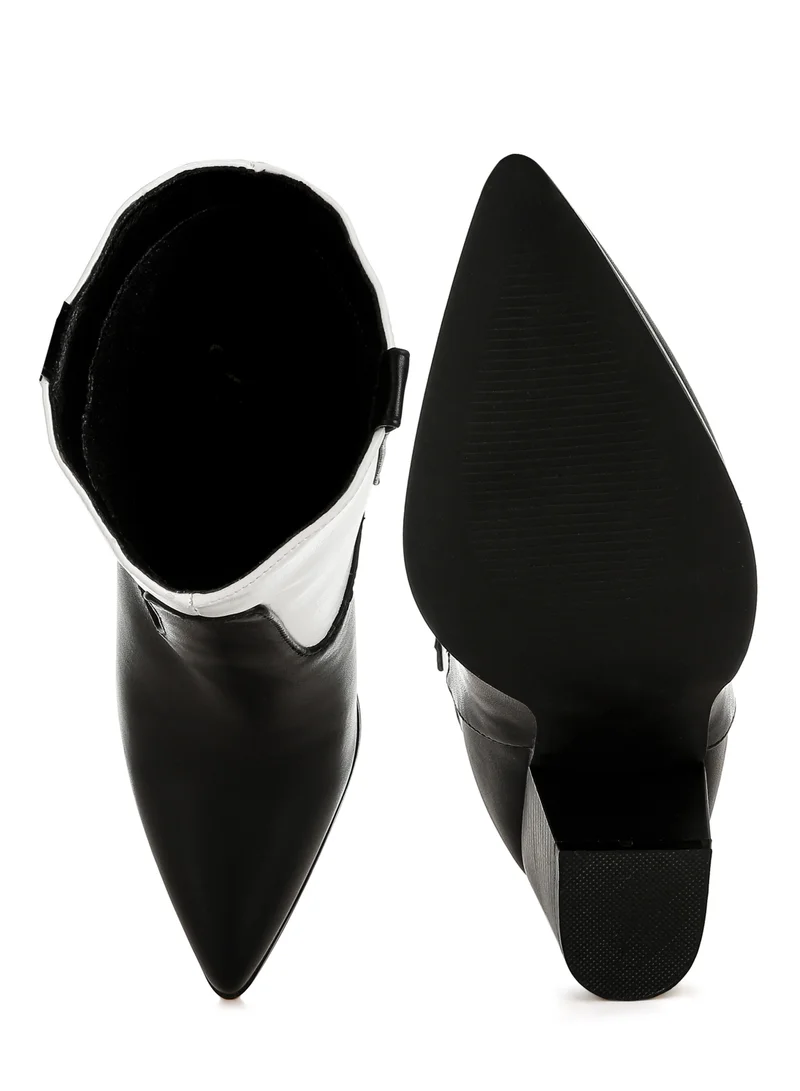 London Rag Two Tone Cowboy Boots in Black and White