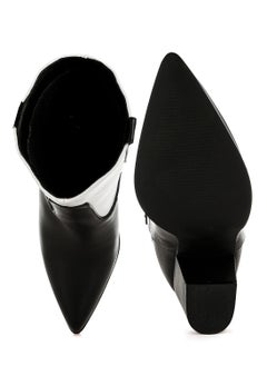 London Rag Two Tone Cowboy Boots in Black and White  - Image 4