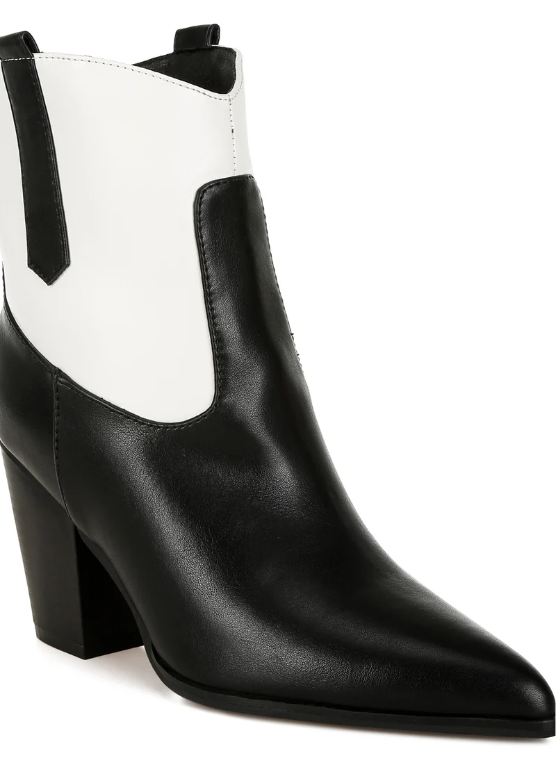London Rag Two Tone Cowboy Boots in Black and White