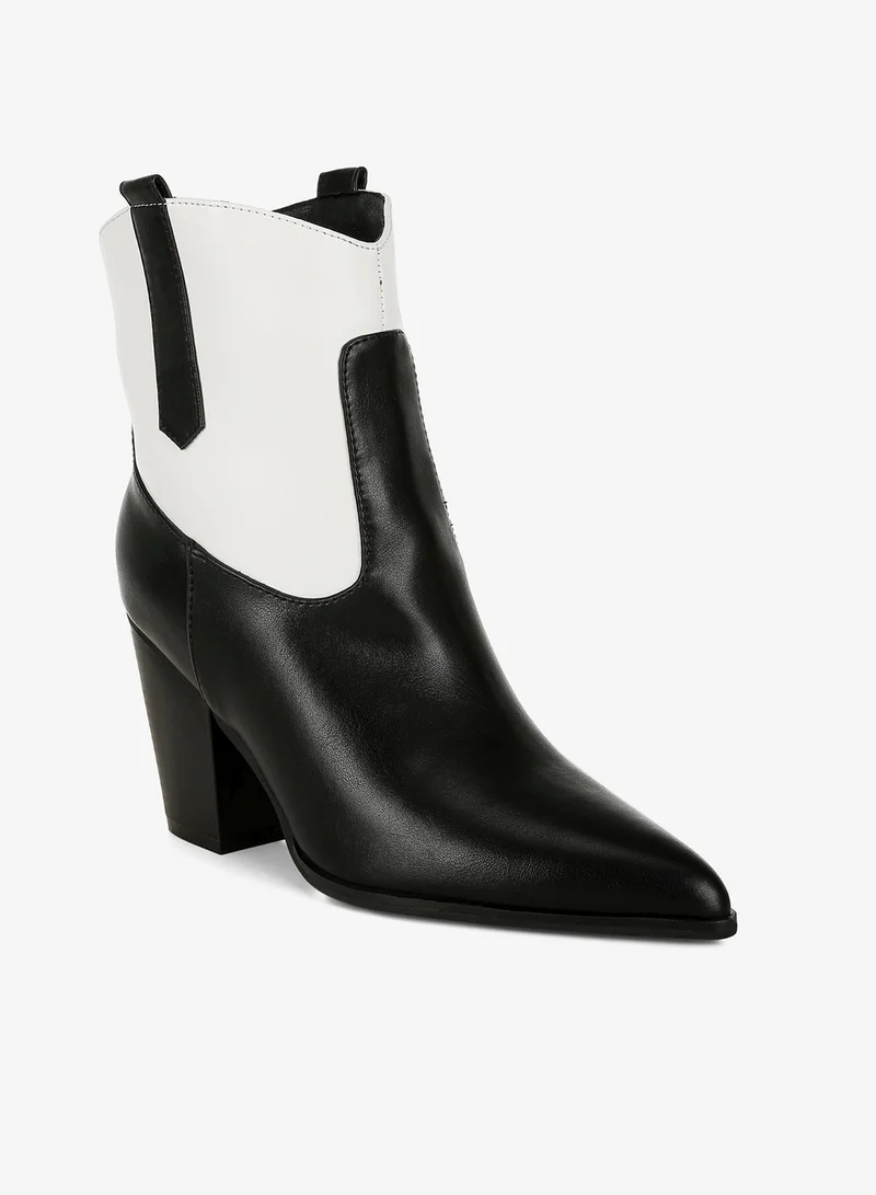 London Rag Two Tone Cowboy Boots in Black and White