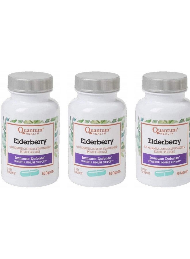 Quantum Health, Elderberry Extract Capsule, 60-Count Packages (Pack of 3)