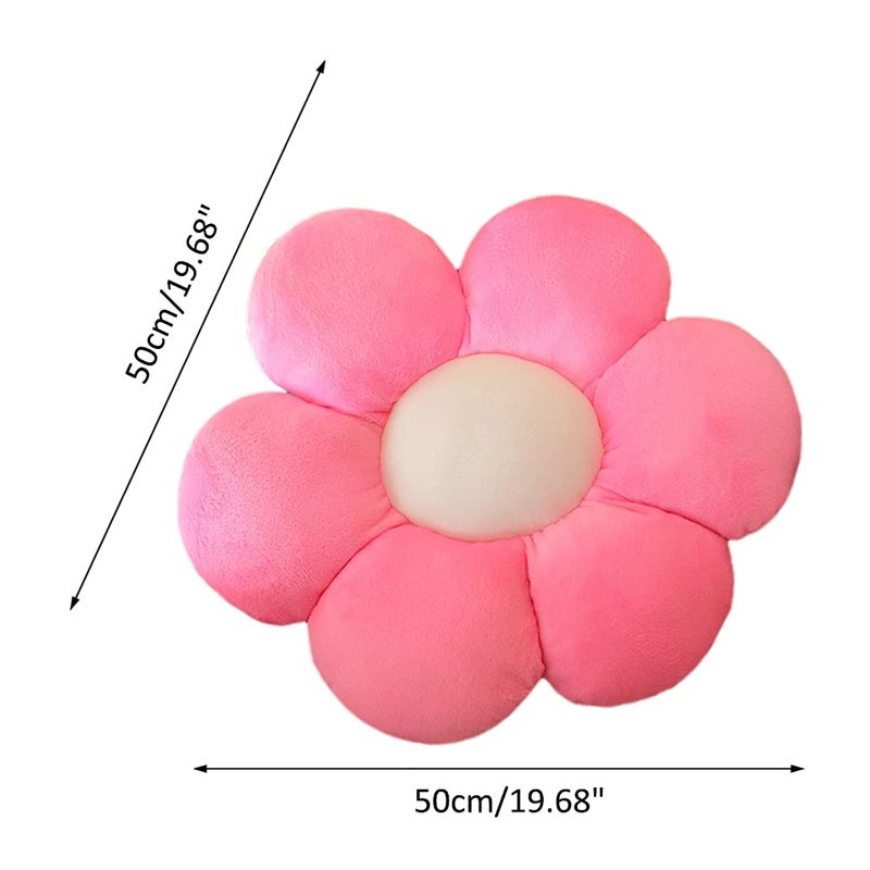 lannery lannery Flower Plush Throw Pillows  Flower Floor Pillow Seating Cushion Toy for Reading  Room  Watching TV (19.7""  Pink-1)  - Image 3
