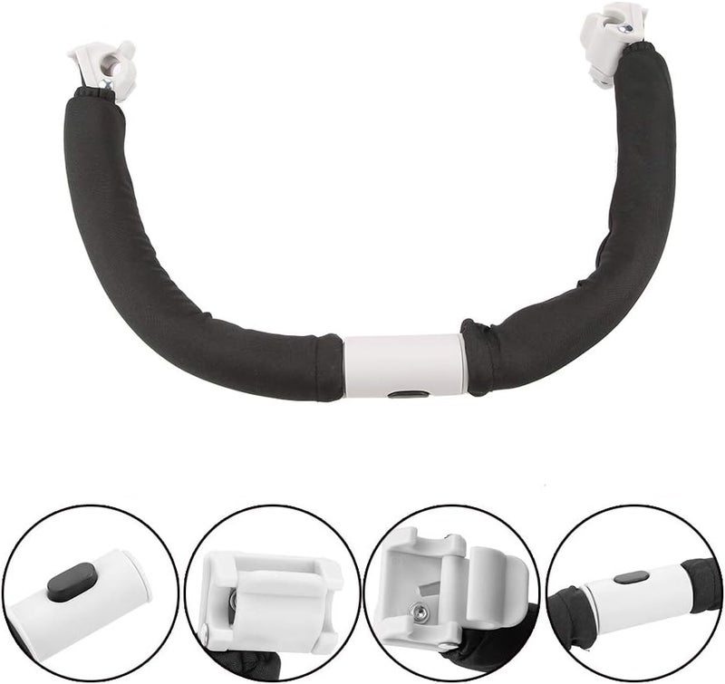 Naroote Meiyya Summer Enjoyment Baby Stroller Handle Humane Design Bumper Bar Adjustable for Baby CarriageBlack - Image 3