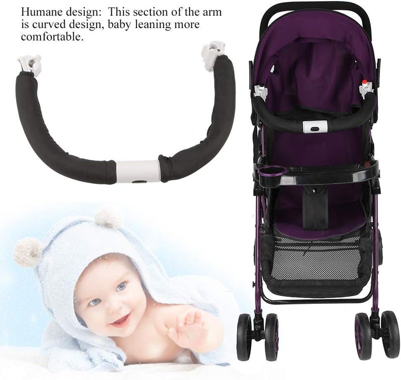 Naroote Meiyya Summer Enjoyment Baby Stroller Handle Humane Design Bumper Bar Adjustable for Baby CarriageBlack - Image 2