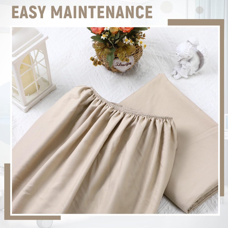 SmoothNovelty SmoothNovelty 4 Pcs Hospital Bed Sheets Set  Soft Knitted Standard Sheets Quality  Include Fitted Sheet  Quilt Cover  Pillow Case and Blanket (Camel)  - Image 5