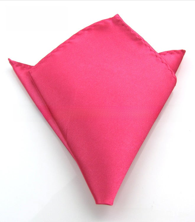 Mens Solid Formal Pocket Square Wedding Suit Handkerchief Rose Red 