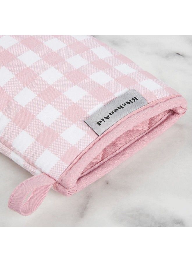 KitchenAid Gingham Mini Oven Mitt 2Pack Set Dried Rose 5.5"X8" - Image 4
