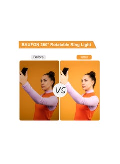 SYOSI Selfie Ring Light, Ring Light for Phone, Rotatable Clip on Ring Light 3 Modes 36 LED, Perfect for Phone, Laptop, Rechargeable Clip-on Ring Light for Photo and Video Conference, Tablet, Black(1 Pack)  - Image 2