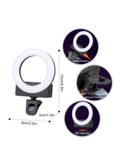 SYOSI Selfie Ring Light, Ring Light for Phone, Rotatable Clip on Ring Light 3 Modes 36 LED, Perfect for Phone, Laptop, Rechargeable Clip-on Ring Light for Photo and Video Conference, Tablet, Black(1 Pack)  - Image 5