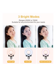 SYOSI Selfie Ring Light, Ring Light for Phone, Rotatable Clip on Ring Light 3 Modes 36 LED, Perfect for Phone, Laptop, Rechargeable Clip-on Ring Light for Photo and Video Conference, Tablet, Black(1 Pack)  - Image 3