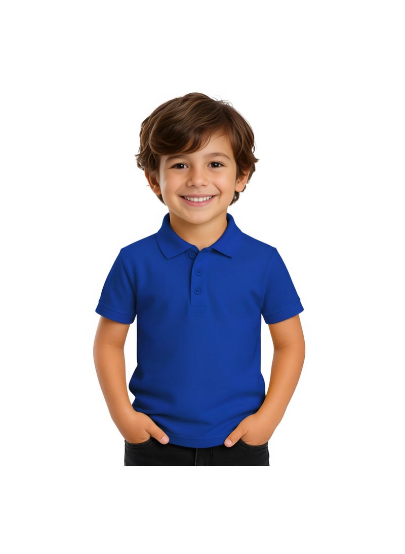 برينت شوب فور مي تيشيرت بولو للأطفال للأولاد 230 جرام في المتر المربع من القطن الخالص الألوان الأساسية - Image 1