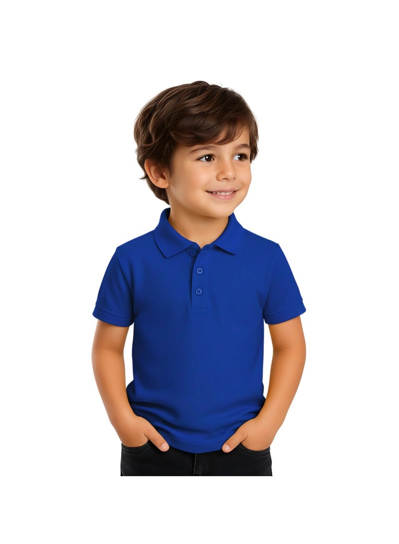 برينت شوب فور مي تيشيرت بولو للأطفال للأولاد 230 جرام في المتر المربع من القطن الخالص الألوان الأساسية - Image 2