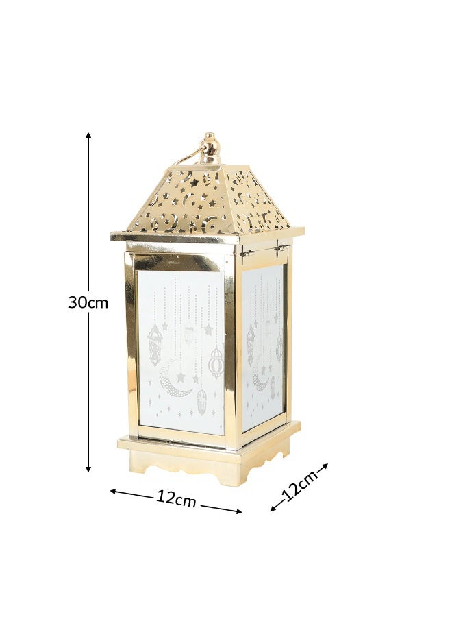 Baity Decorative gold lantern with battery light, perfect for special occasions. - Image 3