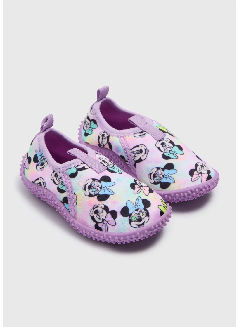 Matalan Girls Lilac Minnie Mouse Swim Shoes