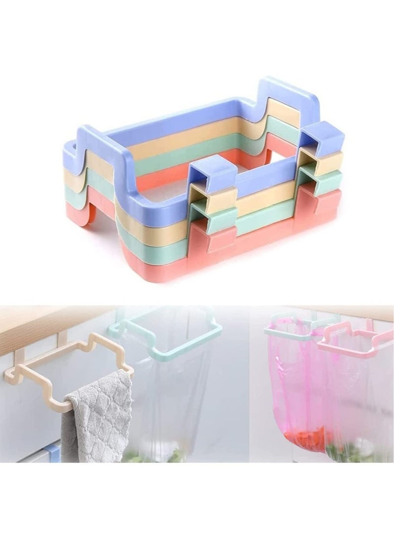 KASTWAVE 4 Packs Grocery Bag Holder Hanging Trash Garbage Bag Holder Storage Rack for Kitchen Cupboard Cabinets Doors - Image 1