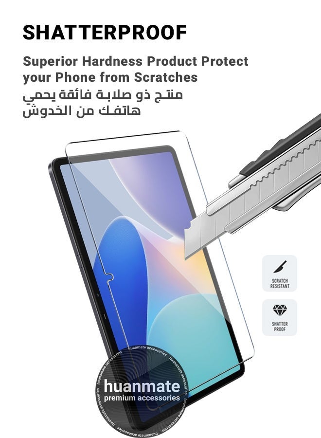 huanmate 2 Pieces Infinix Xpad 11 Inch Tempered Glass Screen Protector – High Transparency, Delicate Touch, Anti-Explosion, Smooth Arc Edges, Easy Installation, Screen Protector for Infinix Xpad 11 Inch - Image 4