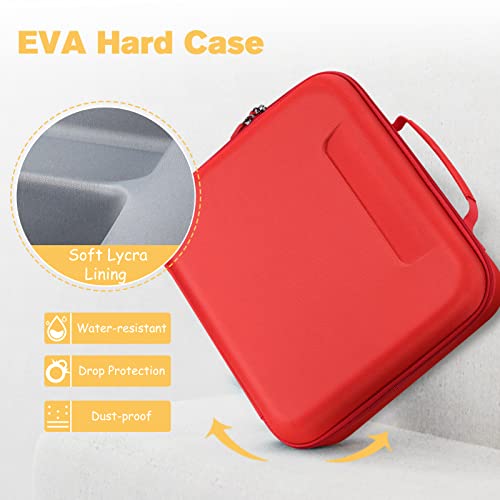 FINPAC Hard Carrying Case for Osmo Games, Grab-and-Go Large Storage Organizer Briefcase for Osmo Base for iPad, Creative Board, Markers, Pouch, Number, Tangram, Words Tiles, and Coding Blocks, Red - Image 4