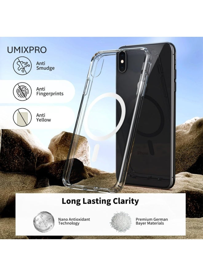 UMIXPRO iPhone Xs Max 6.5" Magnetic Case, Magsafe Compatible, Clear Shockproof Slim Fit Protective Cover - Image 5