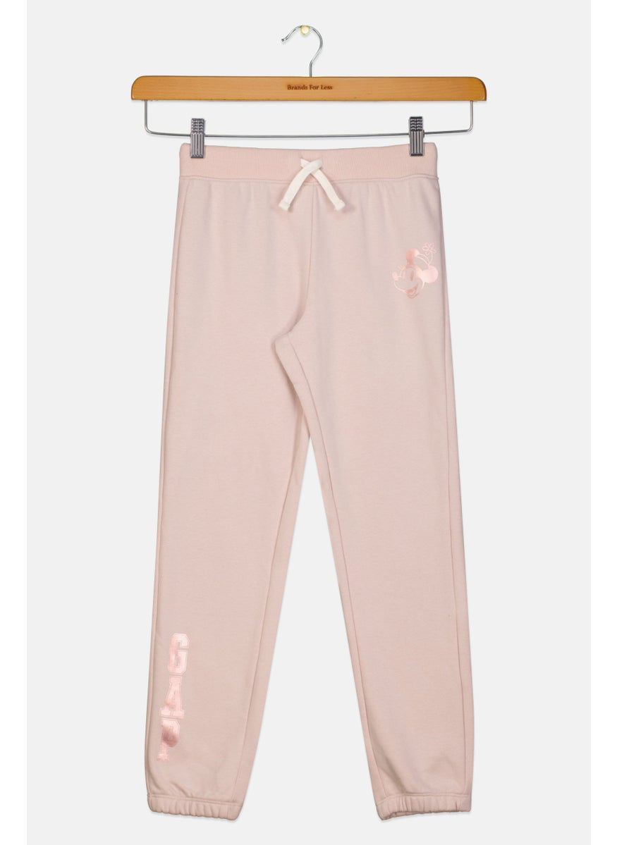 GAP Disney X Gap kids Girl Drawsting Sweatpants, Dusty Pink  - Image 1