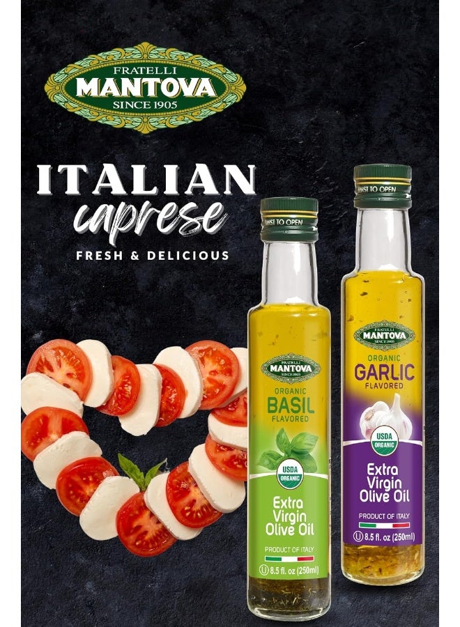 Mantova Organic Flavored Extra Virgin Olive Oil Variety Pack - Garlic, Basil, Chili, and Lemon (8.5 oz Bottles, Pack of 4) - Perfect for Cooking, Dressing, and a Great Gift Item - Image 5
