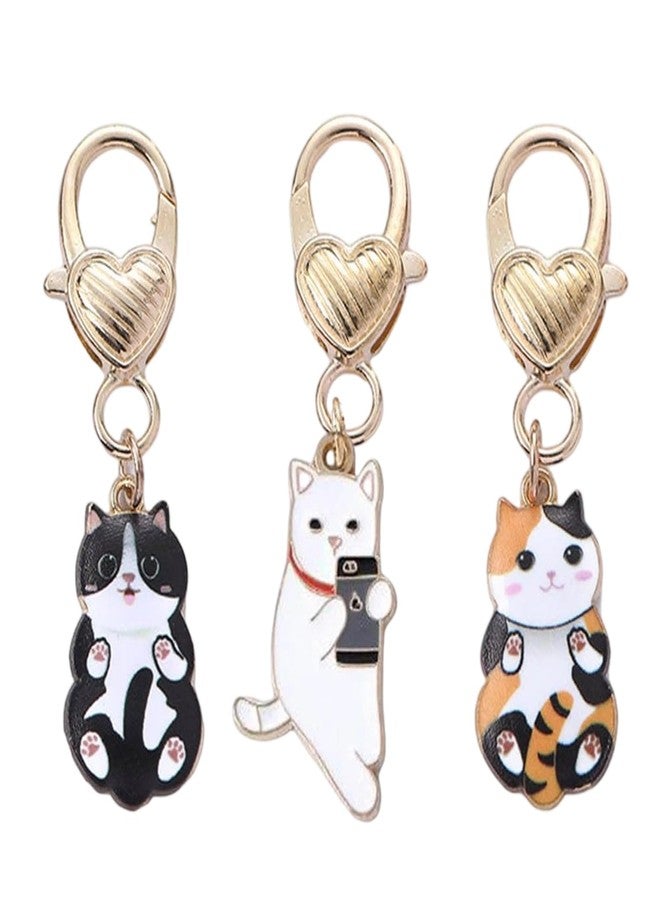 Fianoeir Cat Keychain Set of 3, Cute Keychain, Aesthetic Keychains for Girls, Keyrings & Keychains - Image 1