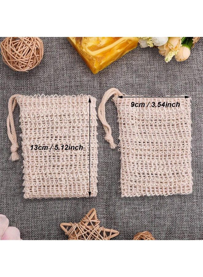 BBTO 5 Pieces Soap Saver Bag Natural Sisal Exfoliating Soap Pouch for Foaming and Drying The Soap Bars Shower Soap Bag  - Image 3