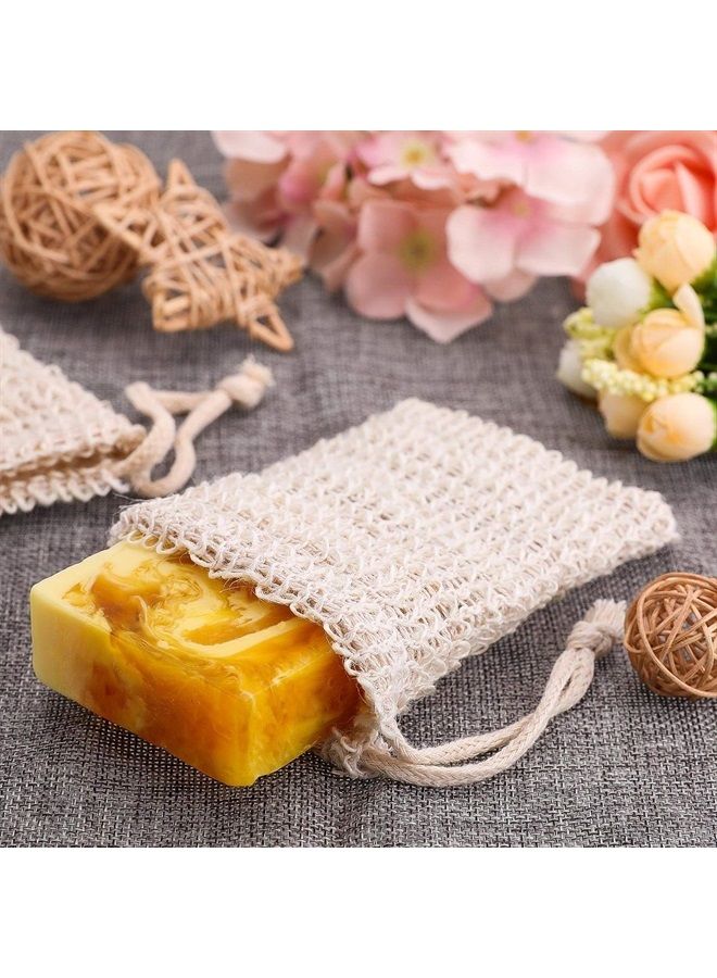 BBTO 5 Pieces Soap Saver Bag Natural Sisal Exfoliating Soap Pouch for Foaming and Drying The Soap Bars Shower Soap Bag  - Image 2