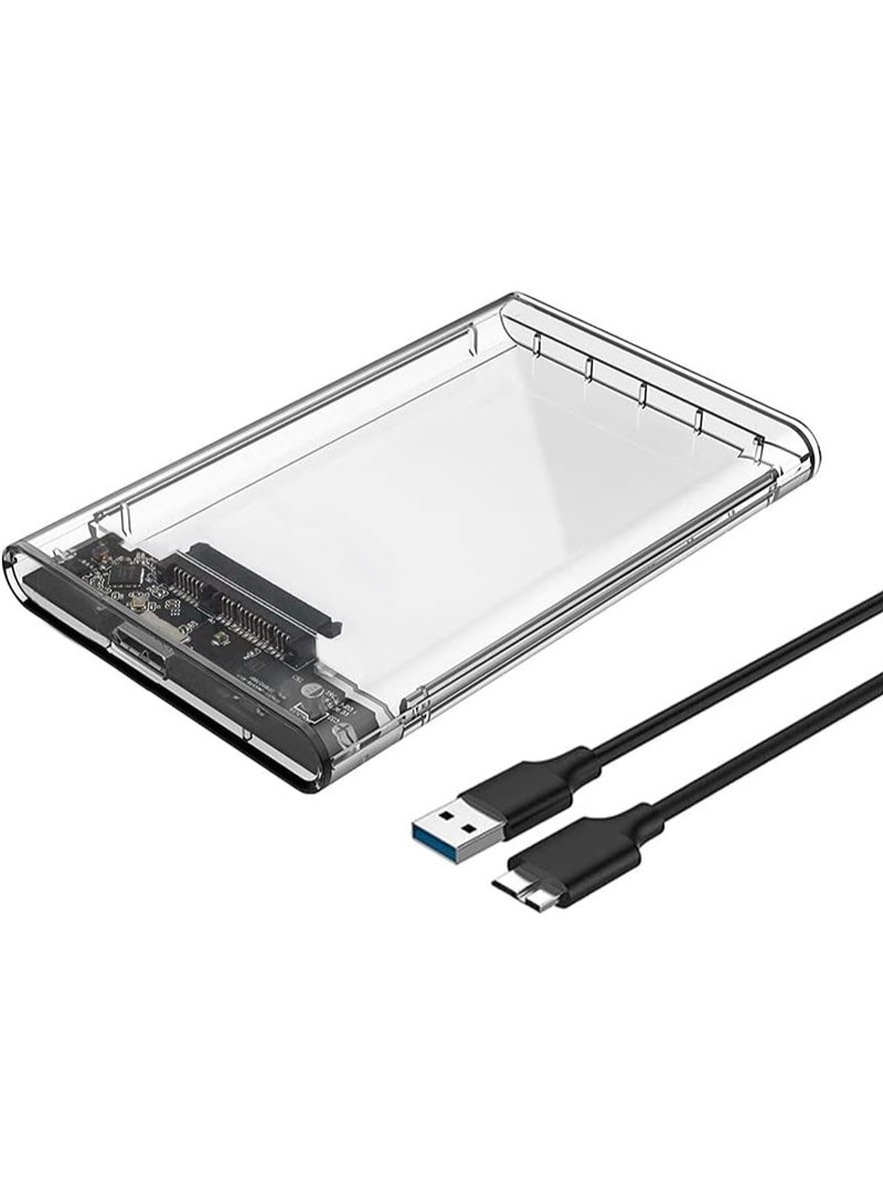 Generic 2.5" SATA to USB 3.1 Tool-Free Clear External Hard Drive Enclosure for 2.5 Inch SSD & HDD (7mm & 9.5mm), Supports UASP SATA, Transparent Portable HDD Case - Image 1