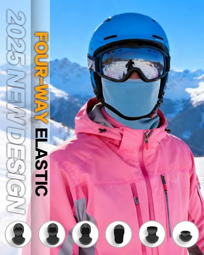 XFUEL Winter Balaclava Ski Mask Warm and Fleece Full Face Cover for Men Women Cold Weather Skiing Motorcycle Neck Warmer (US, Alpha, One Size, Medium, Black) - Image 5
