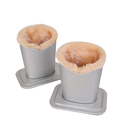 Baitaihem Pack of 2 Plush Lined Eyeglasses Holder Stand Protective Glasses Case For Desks Or Nightstands(Gray) - Image 5