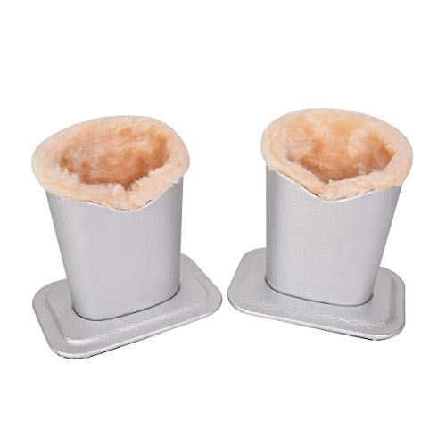 Baitaihem Pack of 2 Plush Lined Eyeglasses Holder Stand Protective Glasses Case For Desks Or Nightstands(Gray) - Image 1
