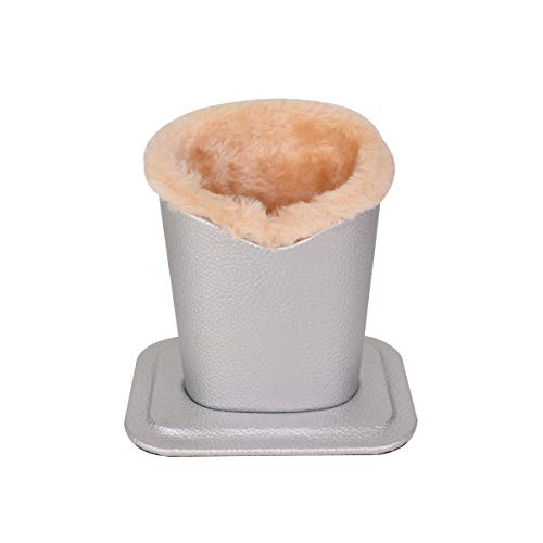 Baitaihem Pack of 2 Plush Lined Eyeglasses Holder Stand Protective Glasses Case For Desks Or Nightstands(Gray) - Image 3