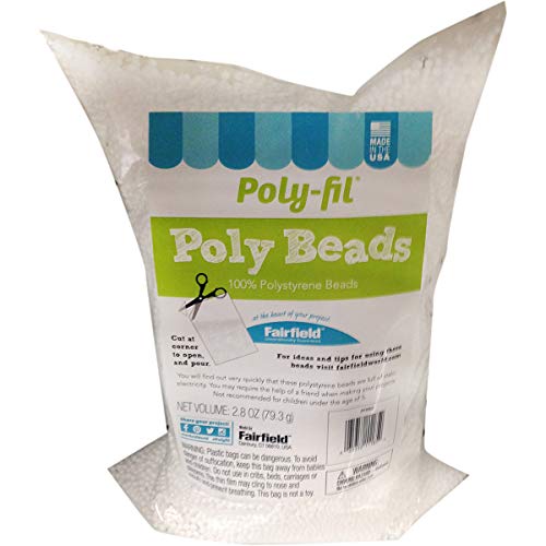 Poly-Fil Fairfield Poly-Fil Poly Beads, Premium Polystyrene Stuffing Beads, Stuffing for Stuffed Animals, Toys, and Dolls, Ideal for Floam and Slime, Bean Bag Filler, 2.8-ounce Bag - Image 1