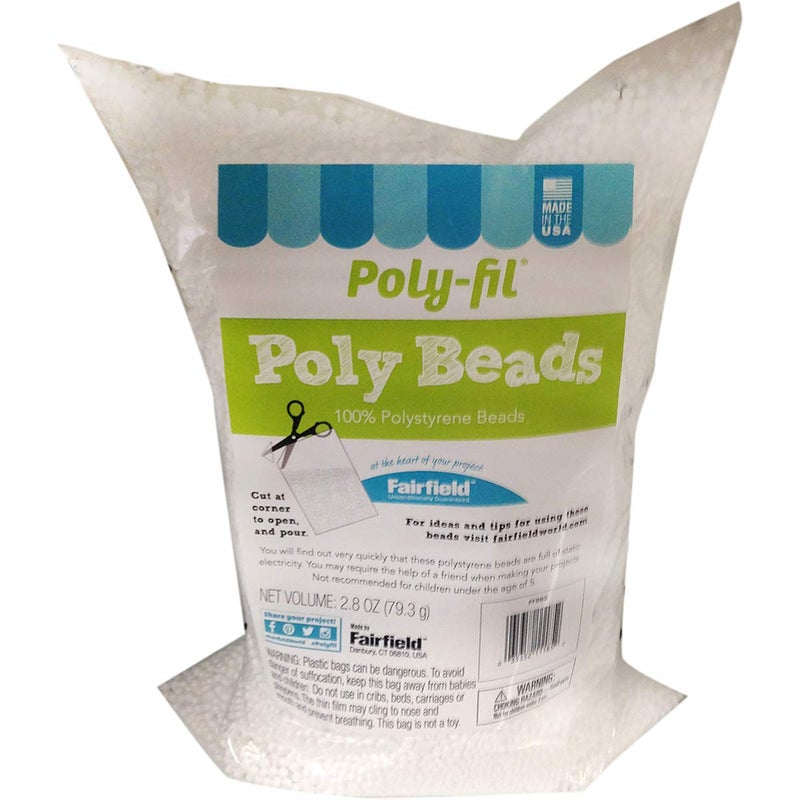 Poly-Fil Fairfield Poly-Fil Poly Beads, Premium Polystyrene Stuffing Beads, Stuffing for Stuffed Animals, Toys, and Dolls, Ideal for Floam and Slime, Bean Bag Filler, 2.8-ounce Bag - Image 4