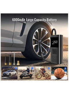 Habbaa Air Compressor Tire Inflator Pump Car Portable, 150 PSI Fast Inflation with LCD Dual Screen, [Cordless & Strong Power] Electric Tire Pump for Car Tire For Car, Bicycle, Motorcycles, Ball  - Image 3