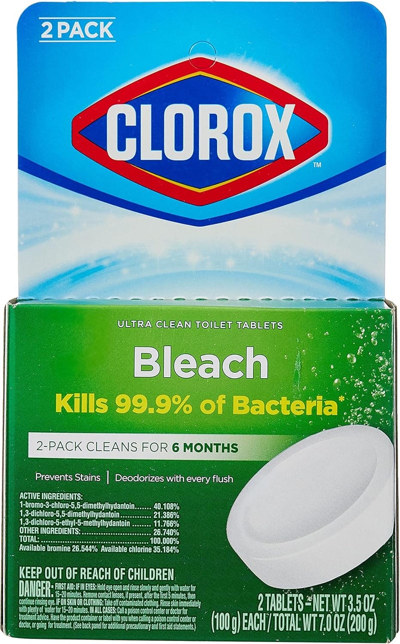 Clorox أقراص كلوروكس التلقائية لتنظيف مرحاض، أخضر- 2 عدد 200g - Image 1