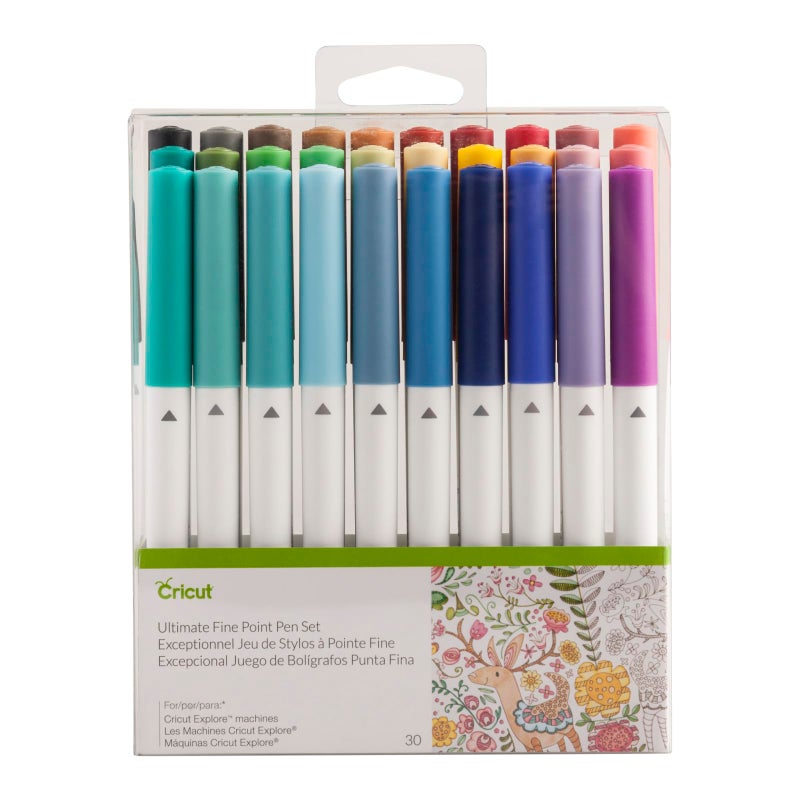 Cricut Cricut Ultimate Fine Point Pen Set, 0.4mm Fine Tip Pens to Write, Draw & Color, Create Personalized Cards & Invites, Use with Cricut Maker and Explore Cutting Machines, 30 Assorted Colored Pens 1 Pack - Image 1
