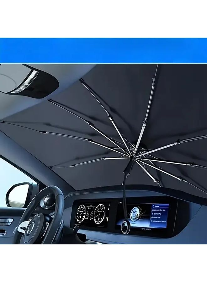 Ti Silvery Car Umbrella Front Windshield Sun Shade Blackout Curtain For Small Cars Interior - Image 1