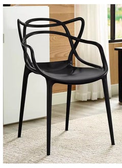 LANNY Jeffcoco Furniture Interior Design PP Chair Leisure Chair For Home Office Centre Place Dining Coffee Shop, Restaurant (Black One Piece)  - Image 1