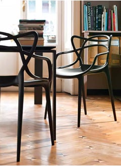LANNY Jeffcoco Furniture Interior Design PP Chair Leisure Chair For Home Office Centre Place Dining Coffee Shop, Restaurant (Black One Piece)  - Image 2