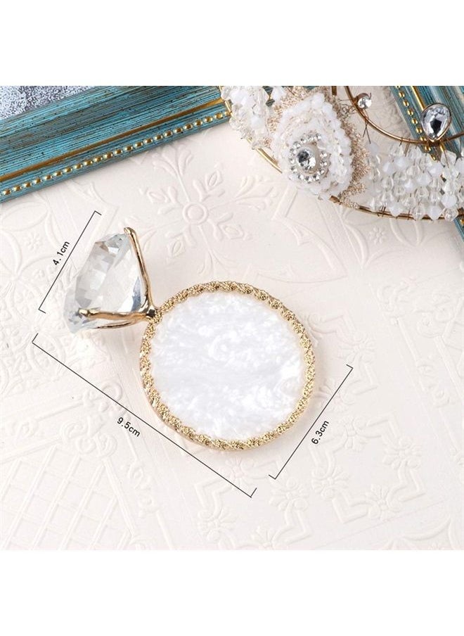 esowemsn - Golden Edge Resin Nail Art Palettes with Diamond Base Nail Mixing Palette Polish Color Mixing Plate Nail Holder Display Cosmetic Makeup Palette Tray Accessories - Image 1