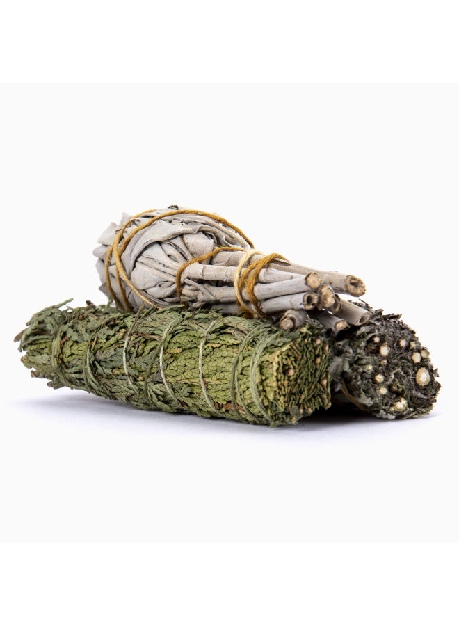 Juniper Ridge White Sage Mugwort And Siskiyou Cedar Incense Smudge Wand Aromatherapy Organic Smudge No Synthetic Fragrance Meditation Therapy Mini Variety Pack Of 3 - Image 3