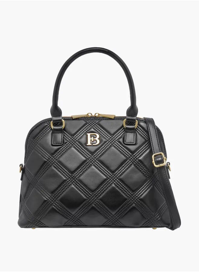 Flora Bella By Shoexpress Women Quilted Tote Bag with Detachable Strap and Zip Closure